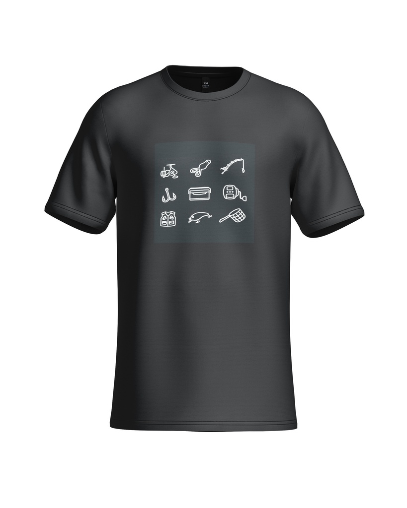 TEE-SHIRT FISHING TACKLE NOIR